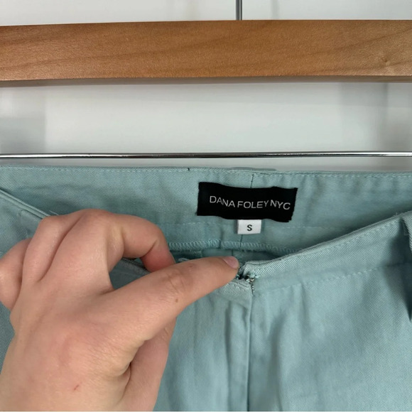 Dana Foley NYC Mint Green Blue Low Rise Wide Leg Cargo Trousers - Picture 4 of 4